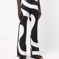 Karl Lagerfeld x Kenneth swirl-print trousers