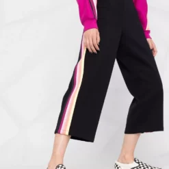 Karl Lagerfeld tape wide-leg track pants