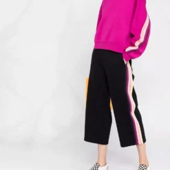 Karl Lagerfeld tape wide-leg track pants