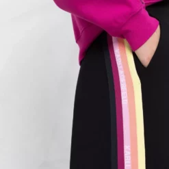 Karl Lagerfeld tape wide-leg track pants