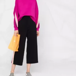 Karl Lagerfeld tape wide-leg track pants