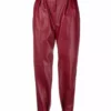 Karl Lagerfeld belted faux-leather trousers