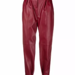 Karl Lagerfeld belted faux-leather trousers