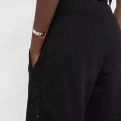 Karl Lagerfeld bouclé-stripe cropped trousers