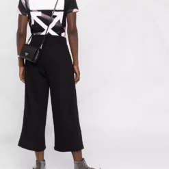 Karl Lagerfeld bouclé-stripe cropped trousers