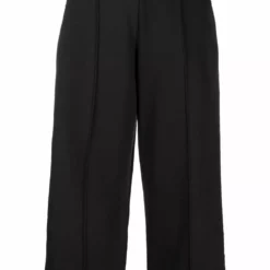 Karl Lagerfeld bouclé-stripe cropped trousers