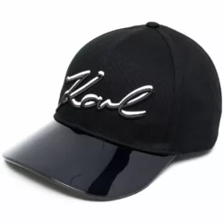 Karl Lagerfeld Signature logo-embroidered visor cap