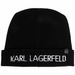 Karl Lagerfeld logo-print knitted beanie