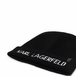 Karl Lagerfeld logo-print knitted beanie