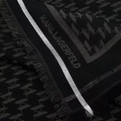 Karl Lagerfeld K/Monogram jacquard wool-blend scarf