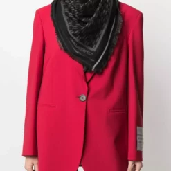 Karl Lagerfeld K/Monogram jacquard wool-blend scarf