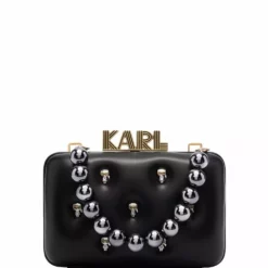 Karl Lagerfeld K/Ikonik pin-detail clutch