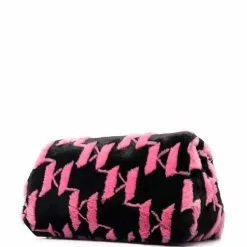 Karl Lagerfeld monogram faux-fur crossbody bag