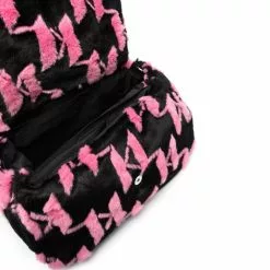 Karl Lagerfeld monogram faux-fur crossbody bag