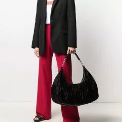 Karl Lagerfeld metallic monogram shoulder bag