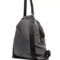 Karl Lagerfeld logo-pocket drawstring backpack