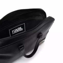 Karl Lagerfeld Saffiano logo-print briefcase