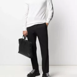 Karl Lagerfeld Saffiano logo-print briefcase