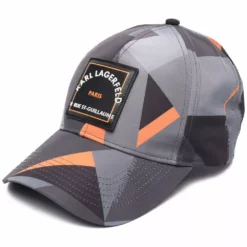Karl Lagerfeld geometric logo-patch cap