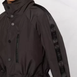 Karl Lagerfeld logo-tape hooded parka