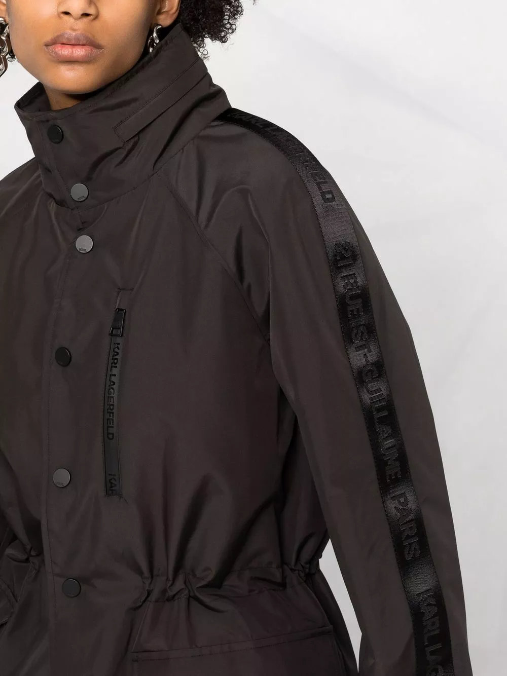 Karl Lagerfeld logo-tape hooded parka