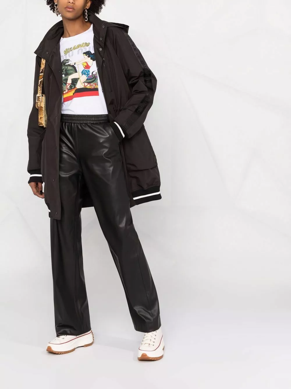 Karl Lagerfeld logo-tape hooded parka