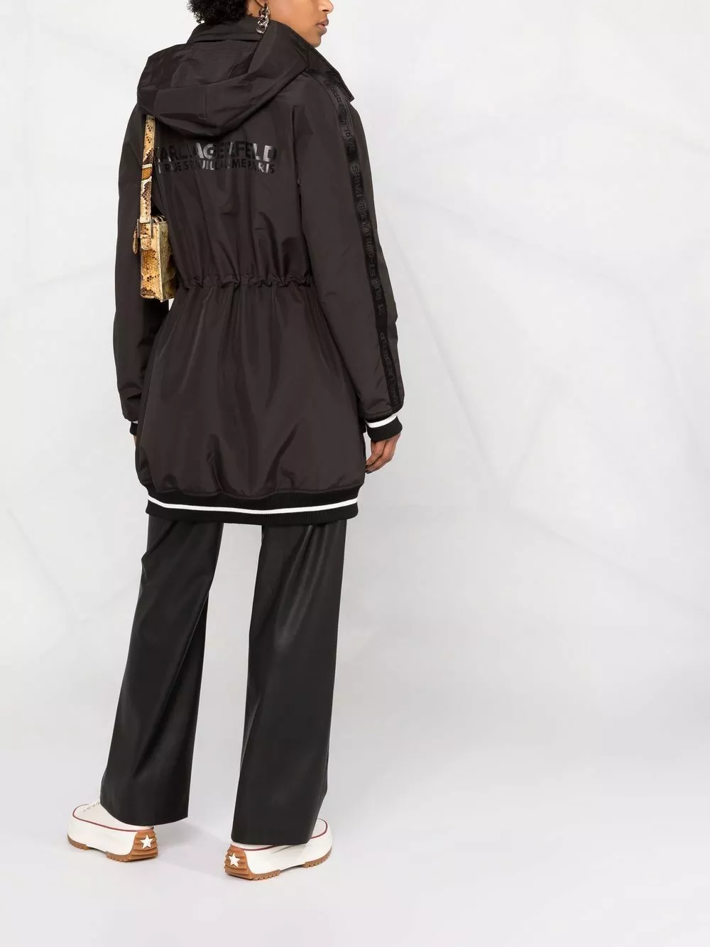 Karl Lagerfeld logo-tape hooded parka