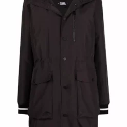 Karl Lagerfeld logo-tape hooded parka