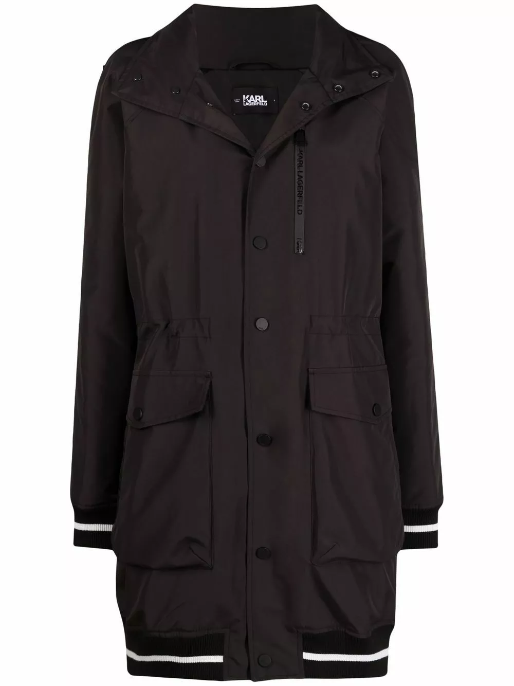 Karl Lagerfeld logo-tape hooded parka