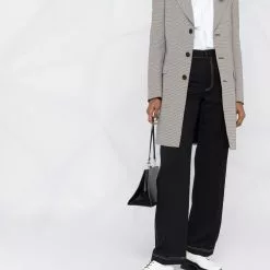 Karl Lagerfeld Crombie mélange button-up coat