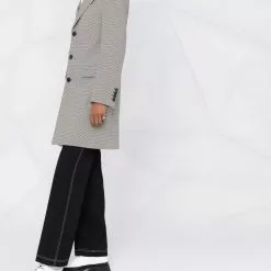 Karl Lagerfeld Crombie mélange button-up coat