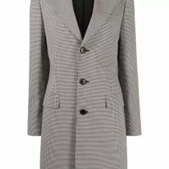 Karl Lagerfeld Crombie mélange button-up coat