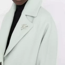 Karl Lagerfeld pleat-insert wool coat