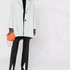 Karl Lagerfeld pleat-insert wool coat