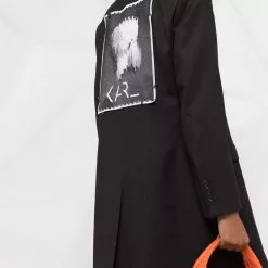 Karl Lagerfeld patch-detail single-breasted coat