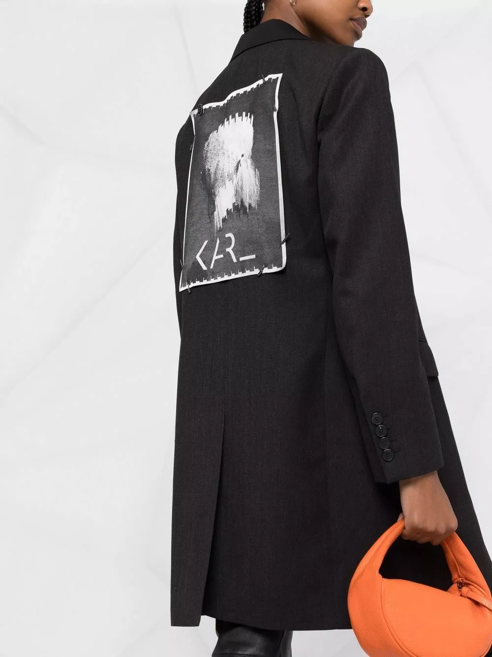Karl Lagerfeld patch-detail single-breasted coat