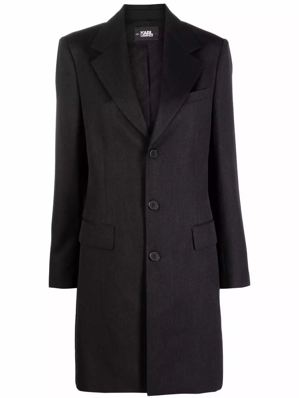 Karl Lagerfeld patch-detail single-breasted coat