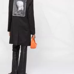 Karl Lagerfeld patch-detail single-breasted coat