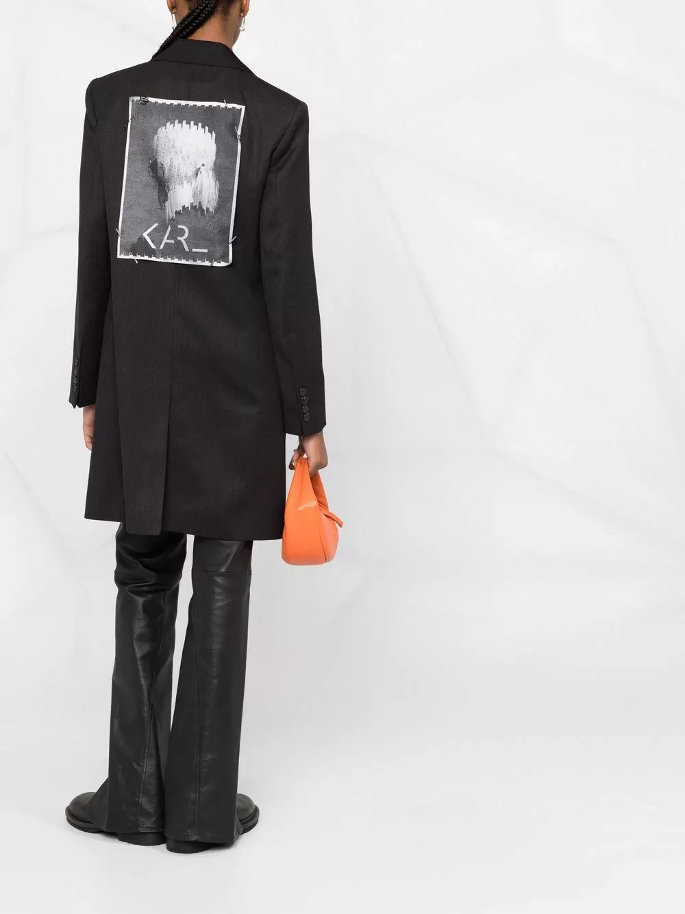 Karl Lagerfeld patch-detail single-breasted coat