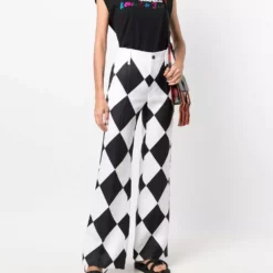 Karl Lagerfeld x Kenneth diamond-print trousers