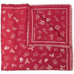 Karl Lagerfeld K/Pins patterned jacquard scarf