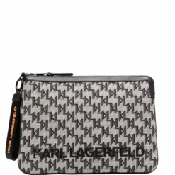 Karl Lagerfeld jacquard-monogram clutch bag