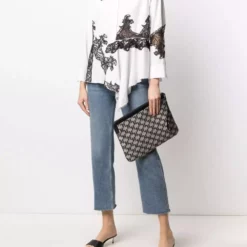 Karl Lagerfeld jacquard-monogram clutch bag