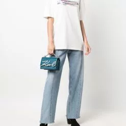 Karl Lagerfeld logo-plaque leather satchel bag