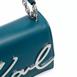 Karl Lagerfeld logo-plaque leather satchel bag