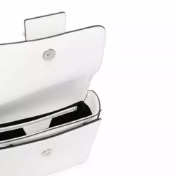 Karl Lagerfeld autograph chevron-stripe satchel