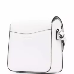 Karl Lagerfeld autograph chevron-stripe satchel