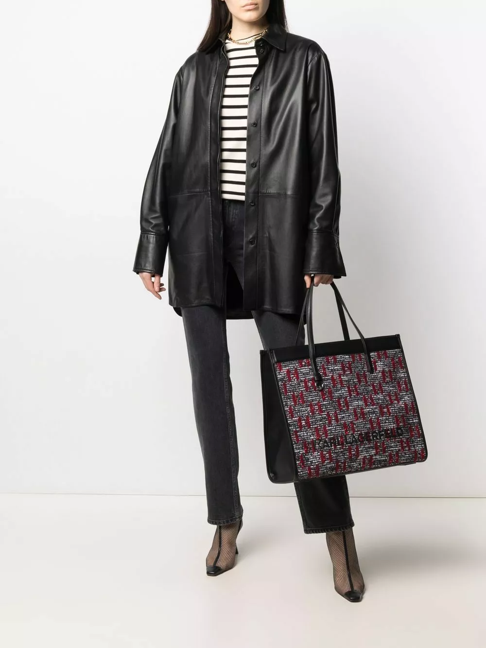 Karl Lagerfeld K/Skuare bouclé tote bag