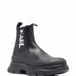 Karl Lagerfeld side logo-print boots