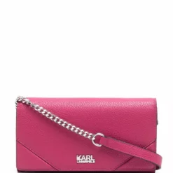 Karl Lagerfeld Stone Wallet On Chain pebbled crossbody bag